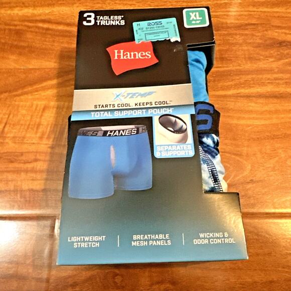 Hanes Men's Ultimate Comfort Total Support Pouch Trunk Briefs XL - Picture 1 of 9